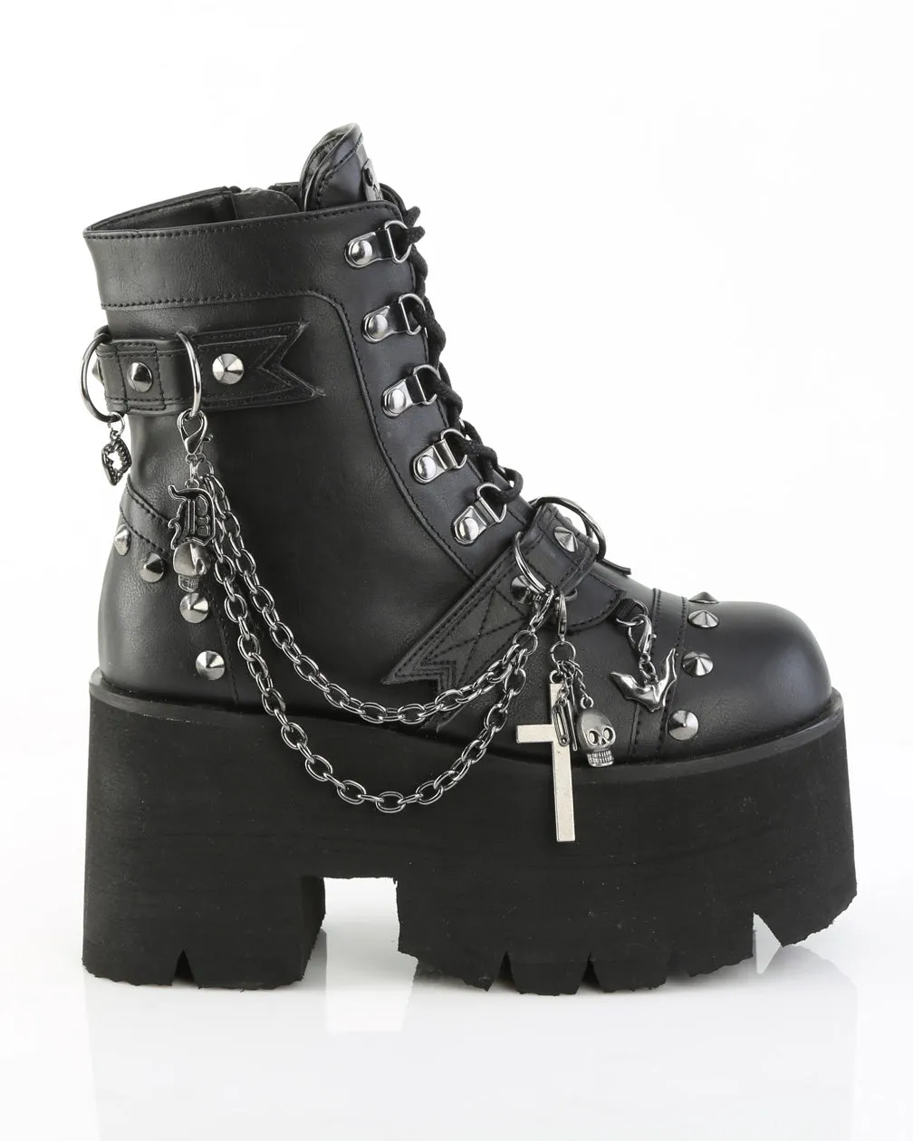 Demonia Ashes Chains & Charms Platform Boot