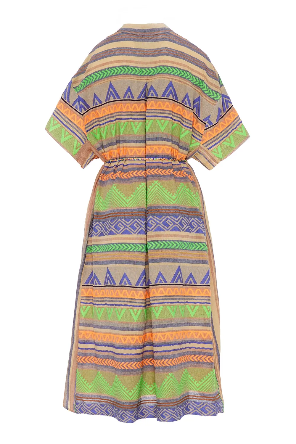 DEVOTION TWINS | VELOUDENA LONG DRESS GREEN/ORANGE 361G