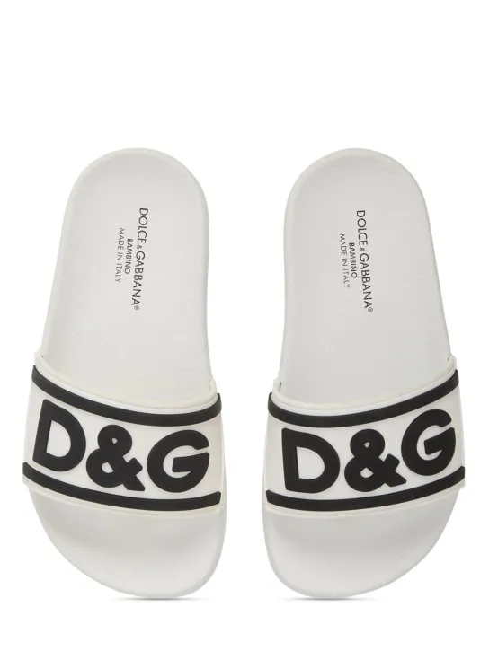 Dolce&amp;Gabbana   Logo rubber slide sandals 