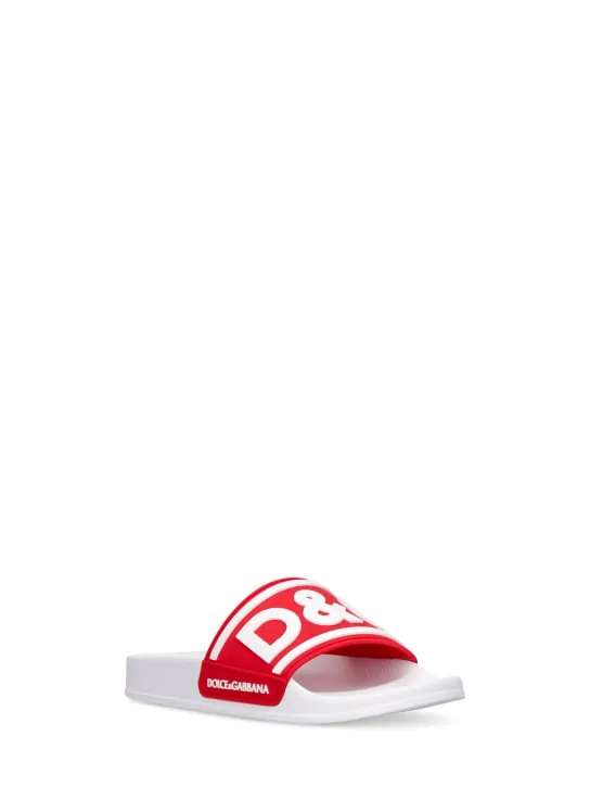 Dolce&amp;Gabbana   Logo rubber slide sandals 