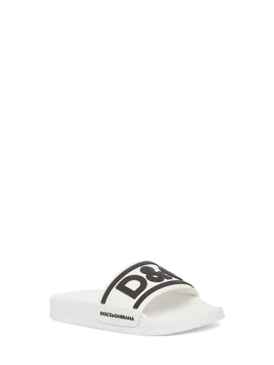 Dolce&amp;Gabbana   Logo rubber slide sandals 