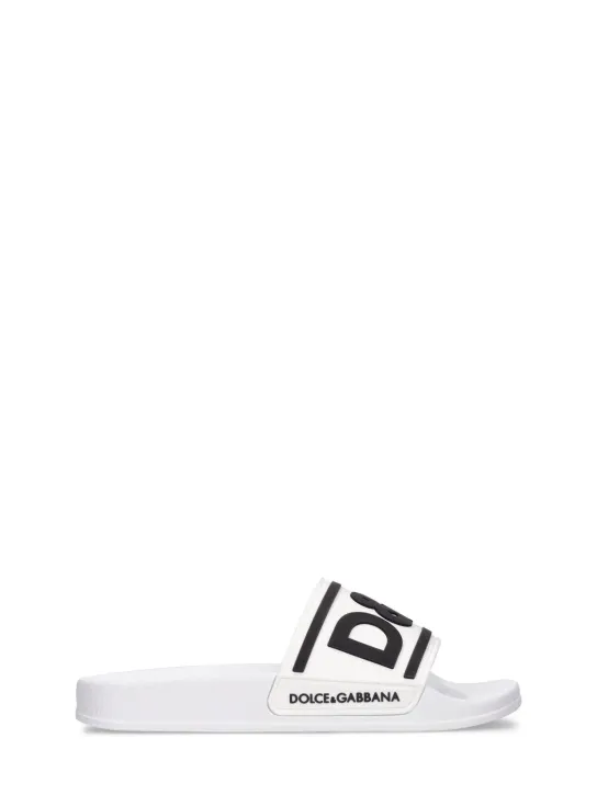 Dolce&amp;Gabbana   Logo rubber slide sandals 