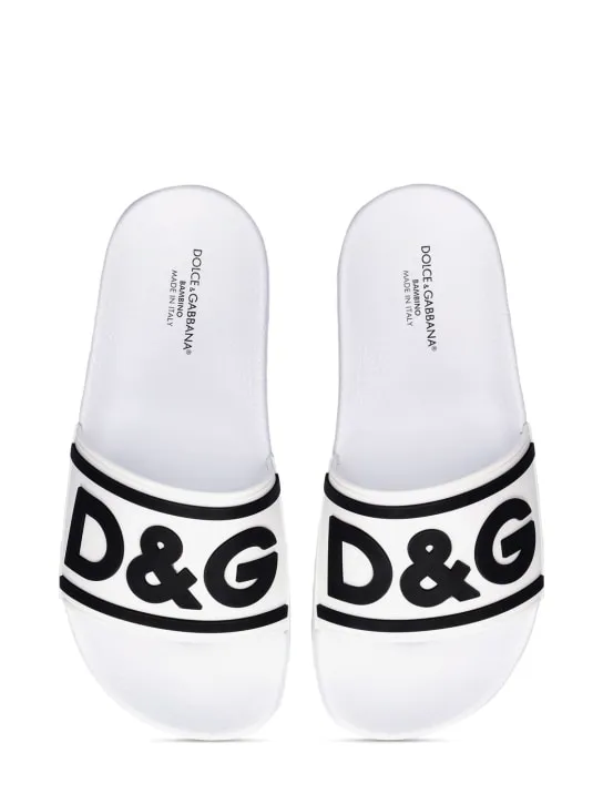 Dolce&amp;Gabbana   Logo rubber slide sandals 