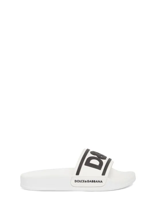 Dolce&amp;Gabbana   Logo rubber slide sandals 