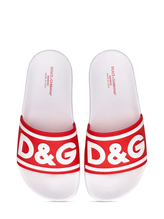 Dolce&amp;Gabbana   Logo rubber slide sandals 