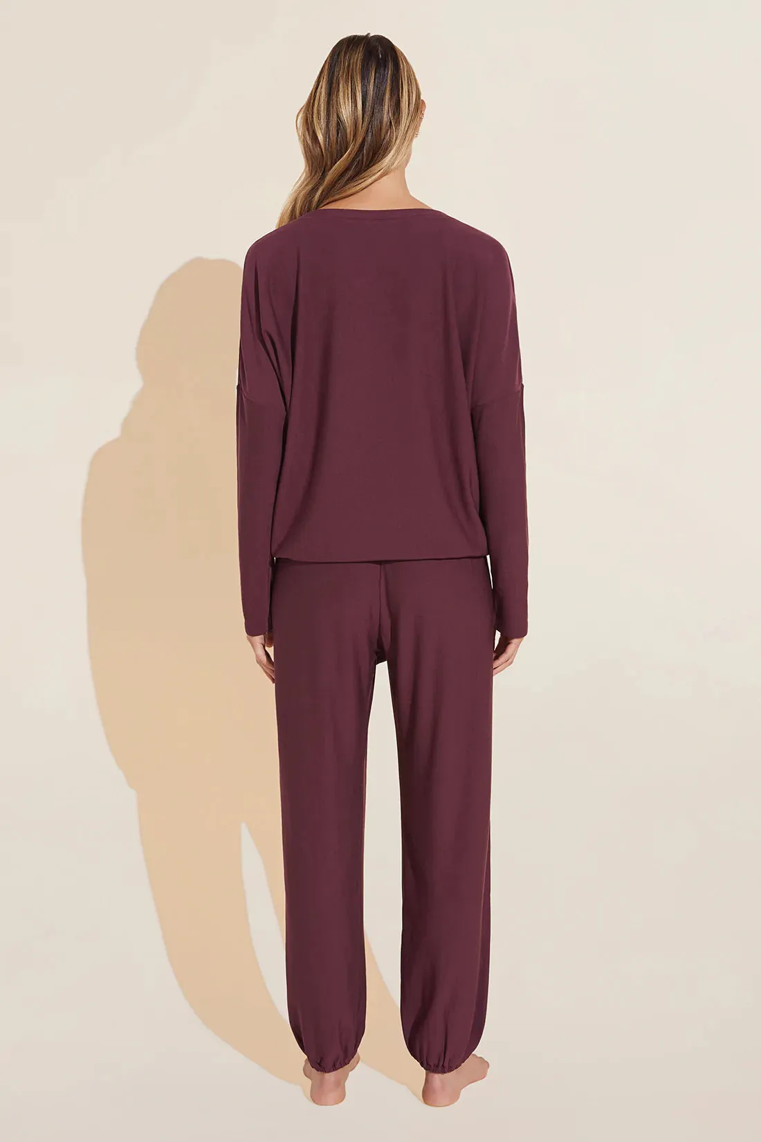 Eberjey Softest Sweats Plush Tencel Pant - Mulberry