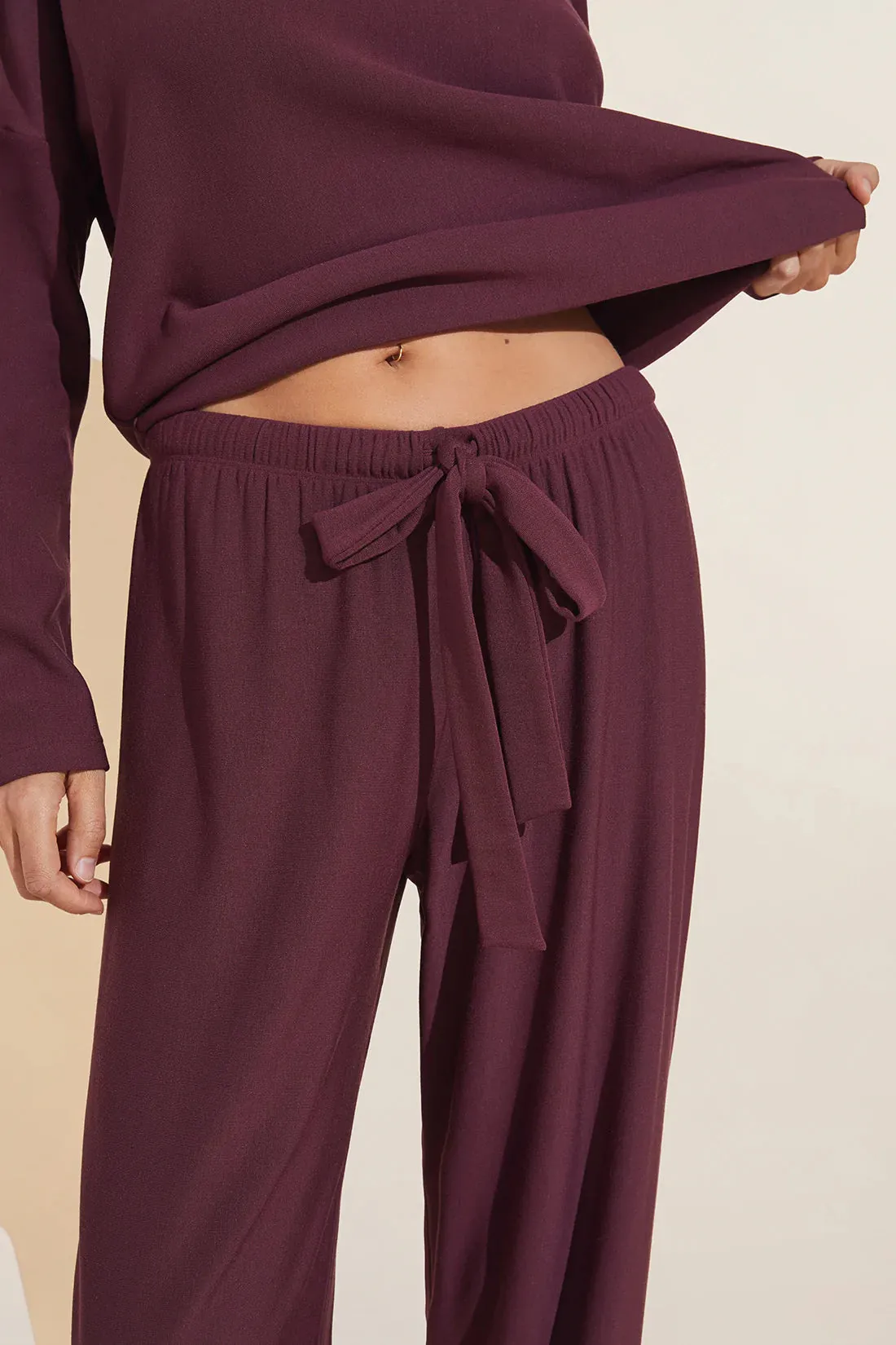 Eberjey Softest Sweats Plush Tencel Pant - Mulberry