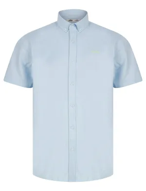 Elbury 3 Short Sleeve Cotton Twill Shirt in Windsurfer Blue / Green - Tokyo Laundry