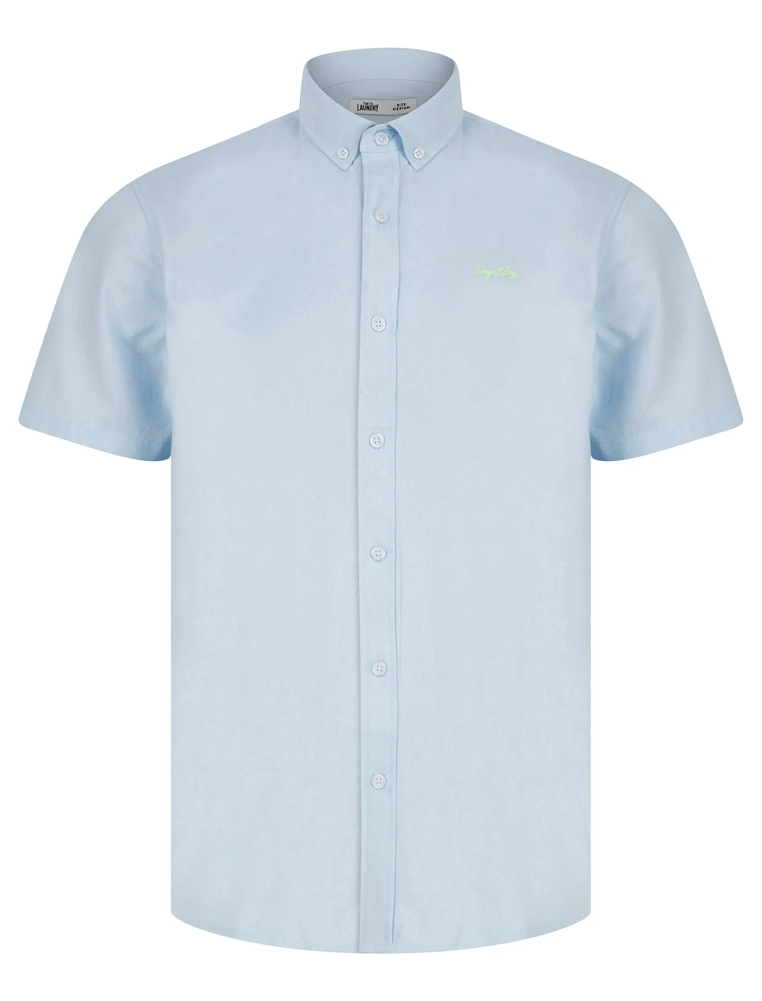 Elbury 3 Short Sleeve Cotton Twill Shirt in Windsurfer Blue / Green - Tokyo Laundry