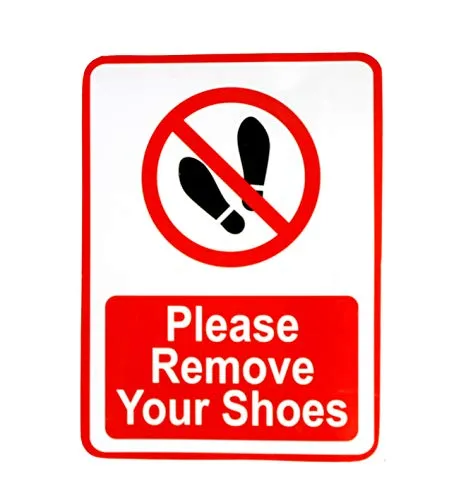 Esplanade Shoefree Zone Sign 75x55 Red Sticker Decal