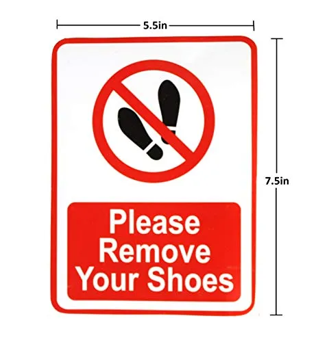 Esplanade Shoefree Zone Sign 75x55 Red Sticker Decal