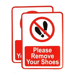 Esplanade Shoefree Zone Sign 75x55 Red Sticker Decal