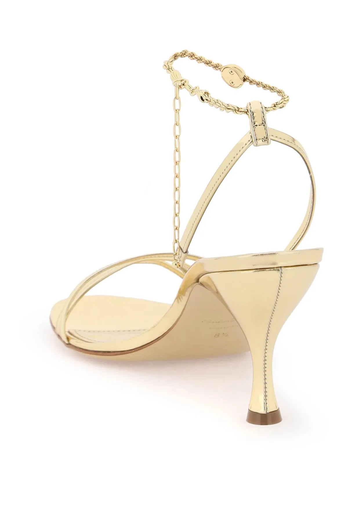 Ferragamo Gold Chain Ankle Sandals for Women - SS24 Collection