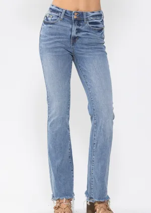 FINAL SALE - Judy Blue Raw Hem Boot Cut Jean