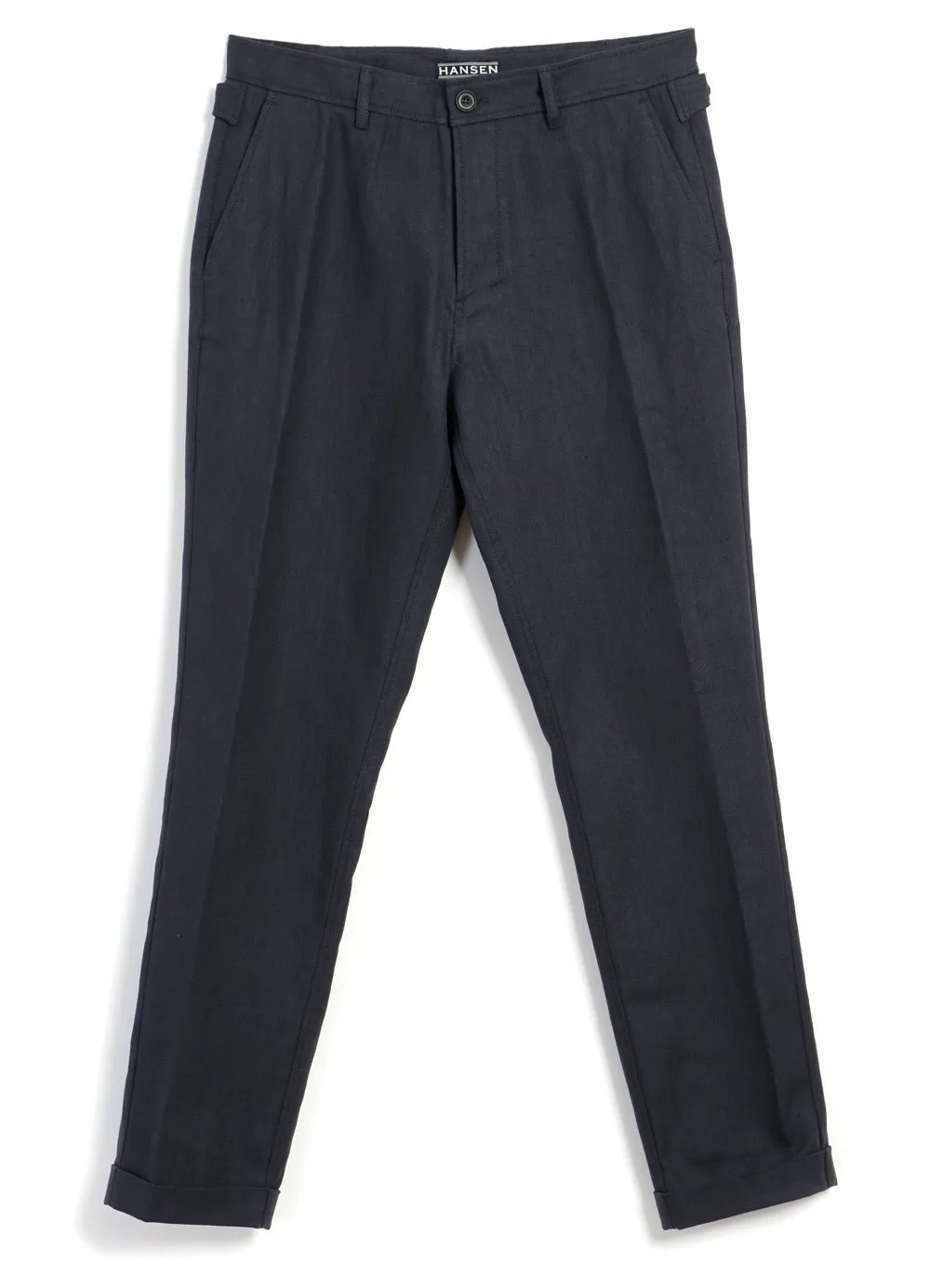 FINN | Side Buckle Regular Trousers | Dark Blue