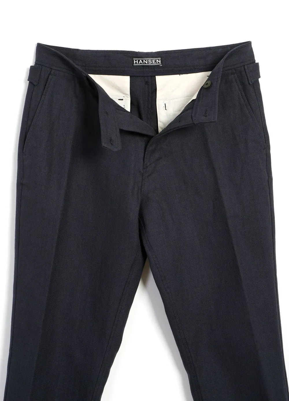 FINN | Side Buckle Regular Trousers | Dark Blue