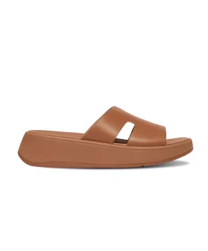 Fitflop F-Mode Raw Edge Flatform H-Bar Slides Light Tan