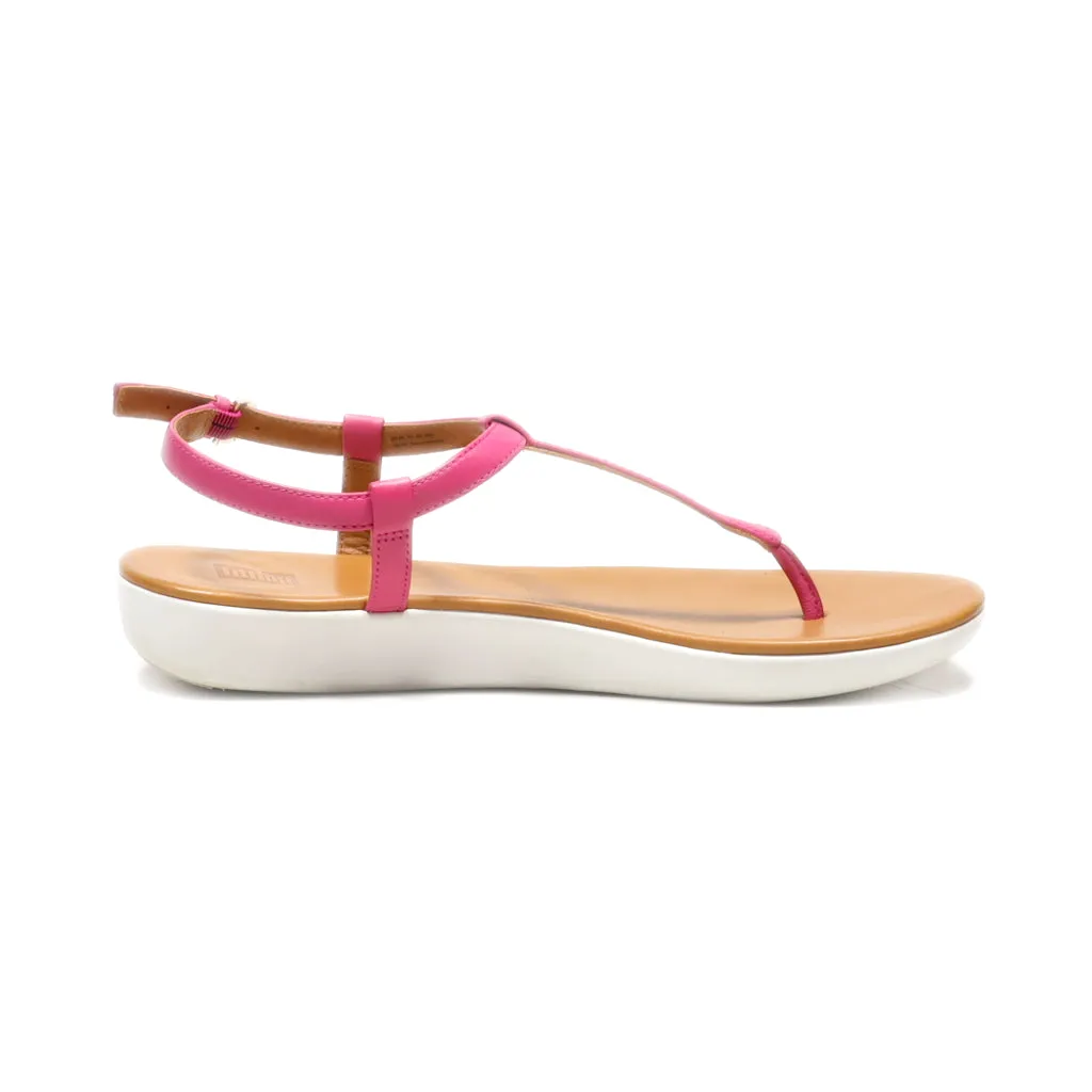 Fitflop Flat Sandals Leather Pink Colour For Women