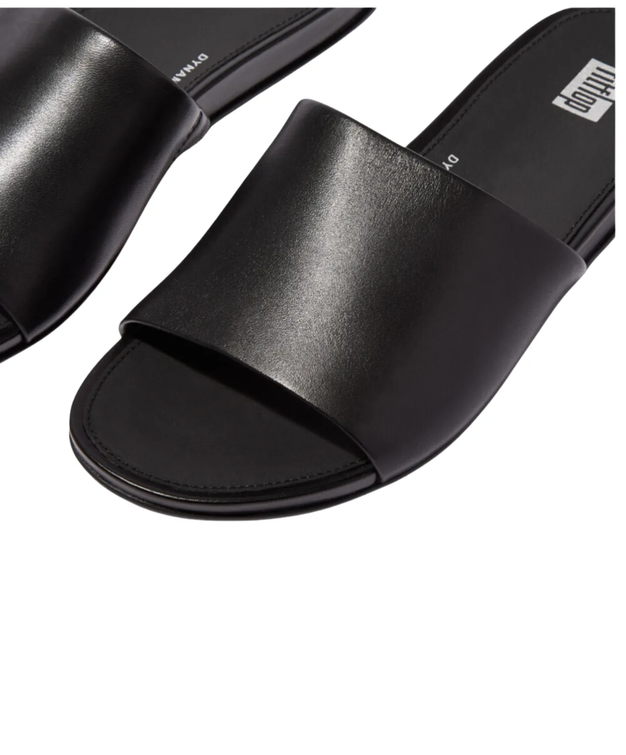 FitFlop Gracie Leather Pool Slides Black/Black