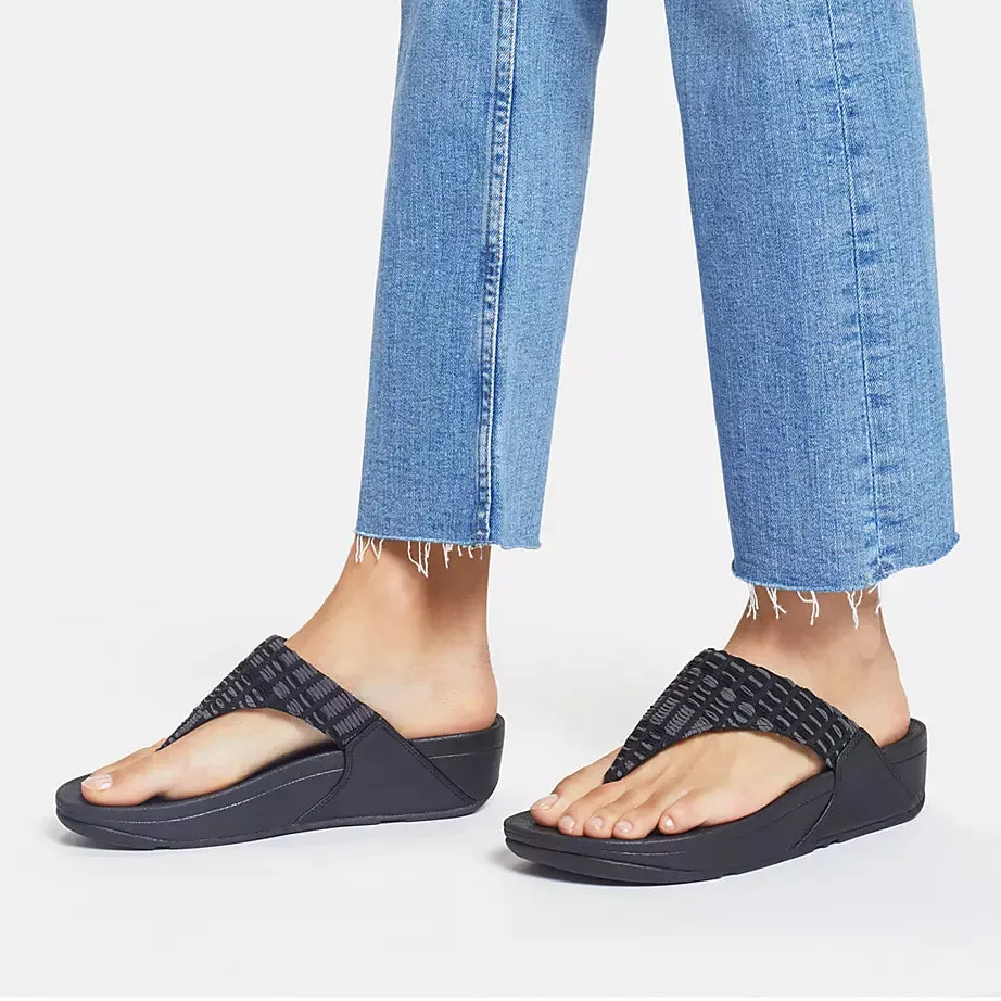 FITFLOP LULU ART-DENIM TOE-POST SANDAL - FINAL SALE!