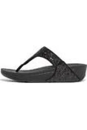 FitFlop Lulu Glitter Toe Thong black glitter