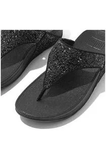 FitFlop Lulu Glitter Toe Thong black glitter