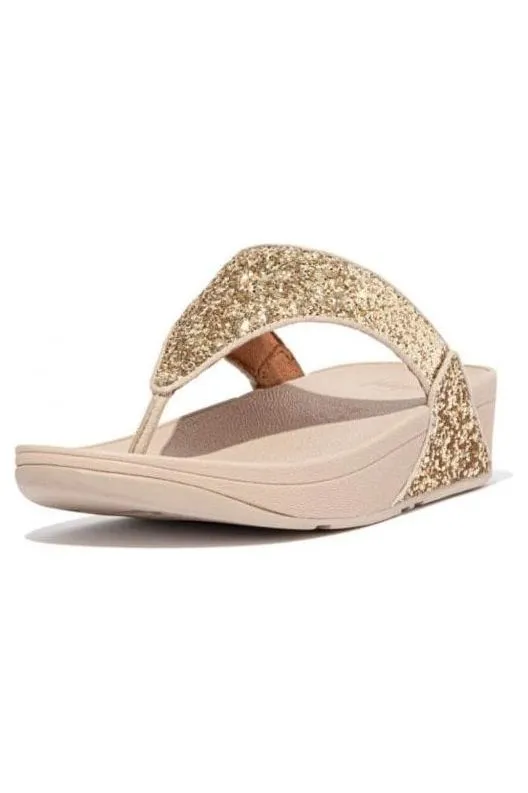 FitFlop Lulu Glitter Toe Thong Platino