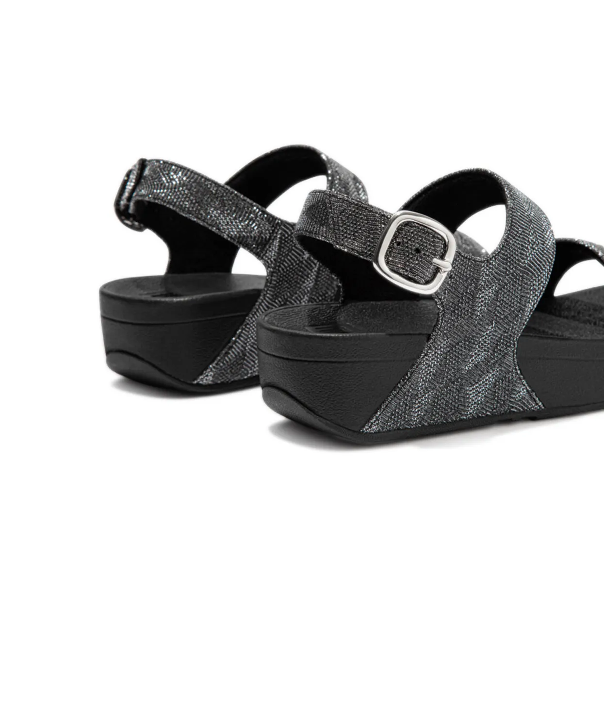 FitFlop Lulu Glitz All Black Back-Strap Sandals