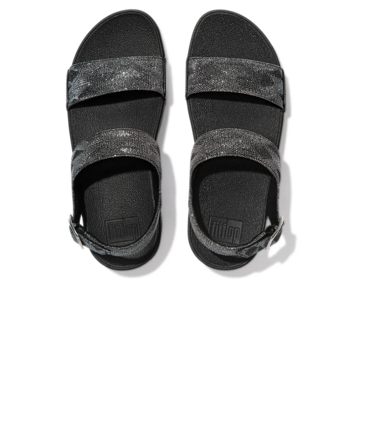 FitFlop Lulu Glitz All Black Back-Strap Sandals