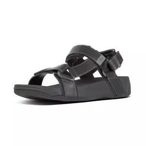 FitFlop Mens Ryker Black Leather Sandals