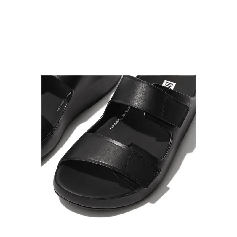 Fitflop Samel Men's Adjustable Leather Slides - All Black