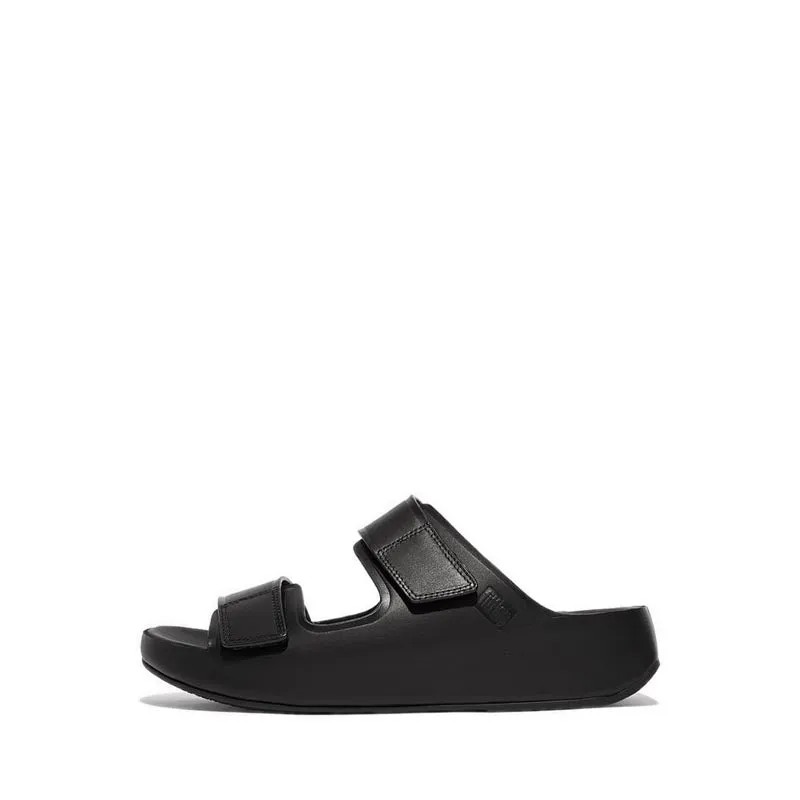 Fitflop Samel Men's Adjustable Leather Slides - All Black