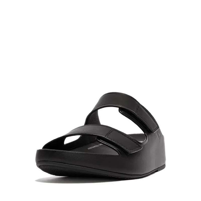 Fitflop Samel Men's Adjustable Leather Slides - All Black