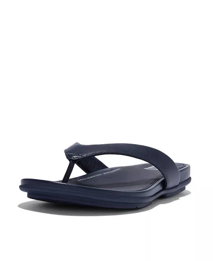 FitFlop Womens Gracie Leather Flip Flops Midnight Navy