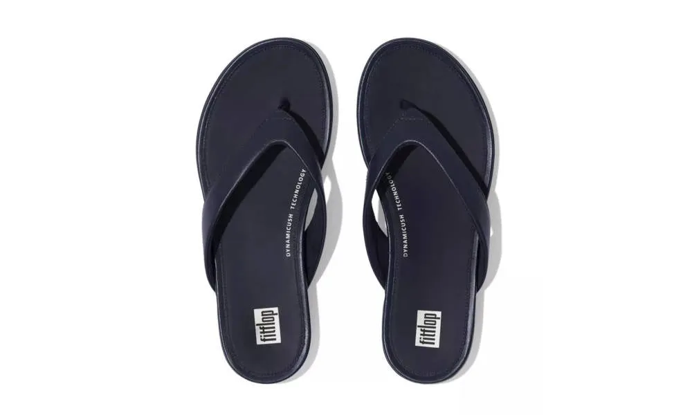 FitFlop Womens Gracie Leather Flip Flops Midnight Navy