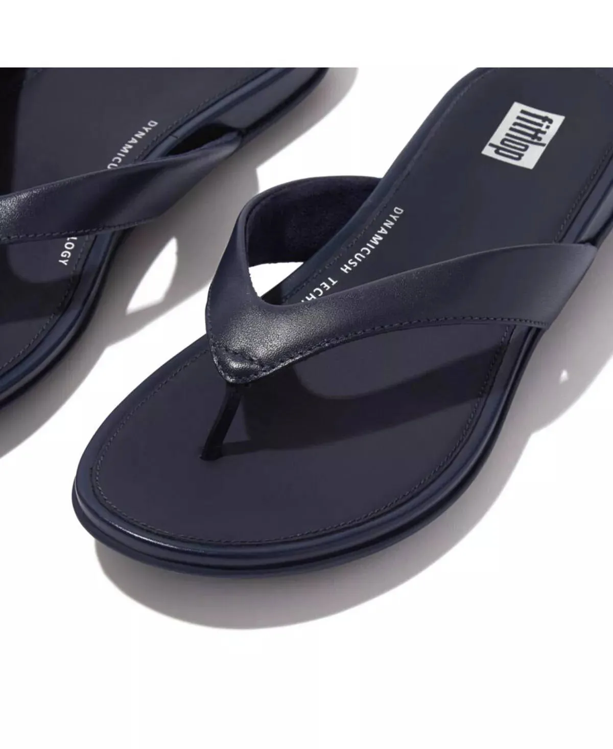 FitFlop Womens Gracie Leather Flip Flops Midnight Navy