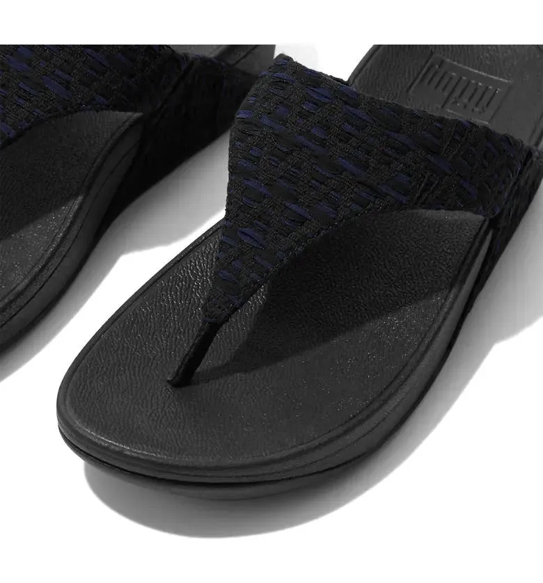 FitFlop Womens Lulu Geo Webbing Toe Post Black Mix