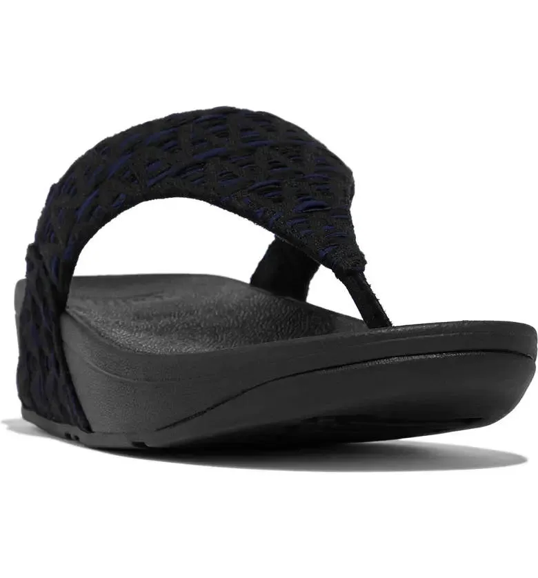 FitFlop Womens Lulu Geo Webbing Toe Post Black Mix