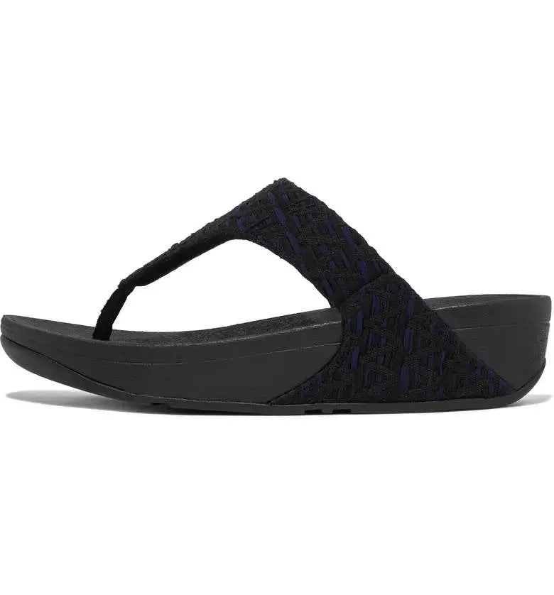 FitFlop Womens Lulu Geo Webbing Toe Post Black Mix