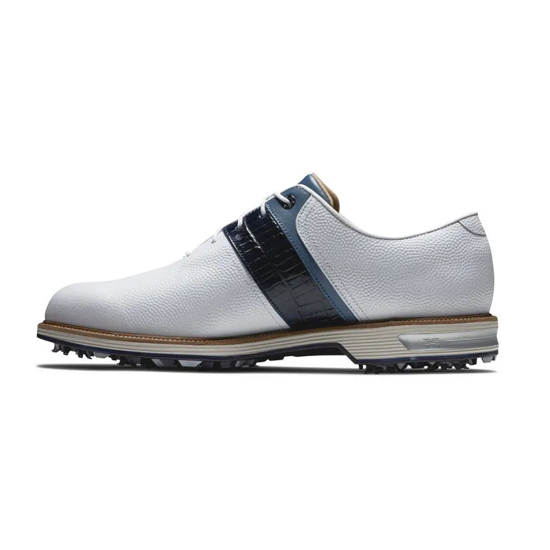 FOOTJOY Premiere Series Tarlow Men's Spiked Shoes (White/Navy Blue)