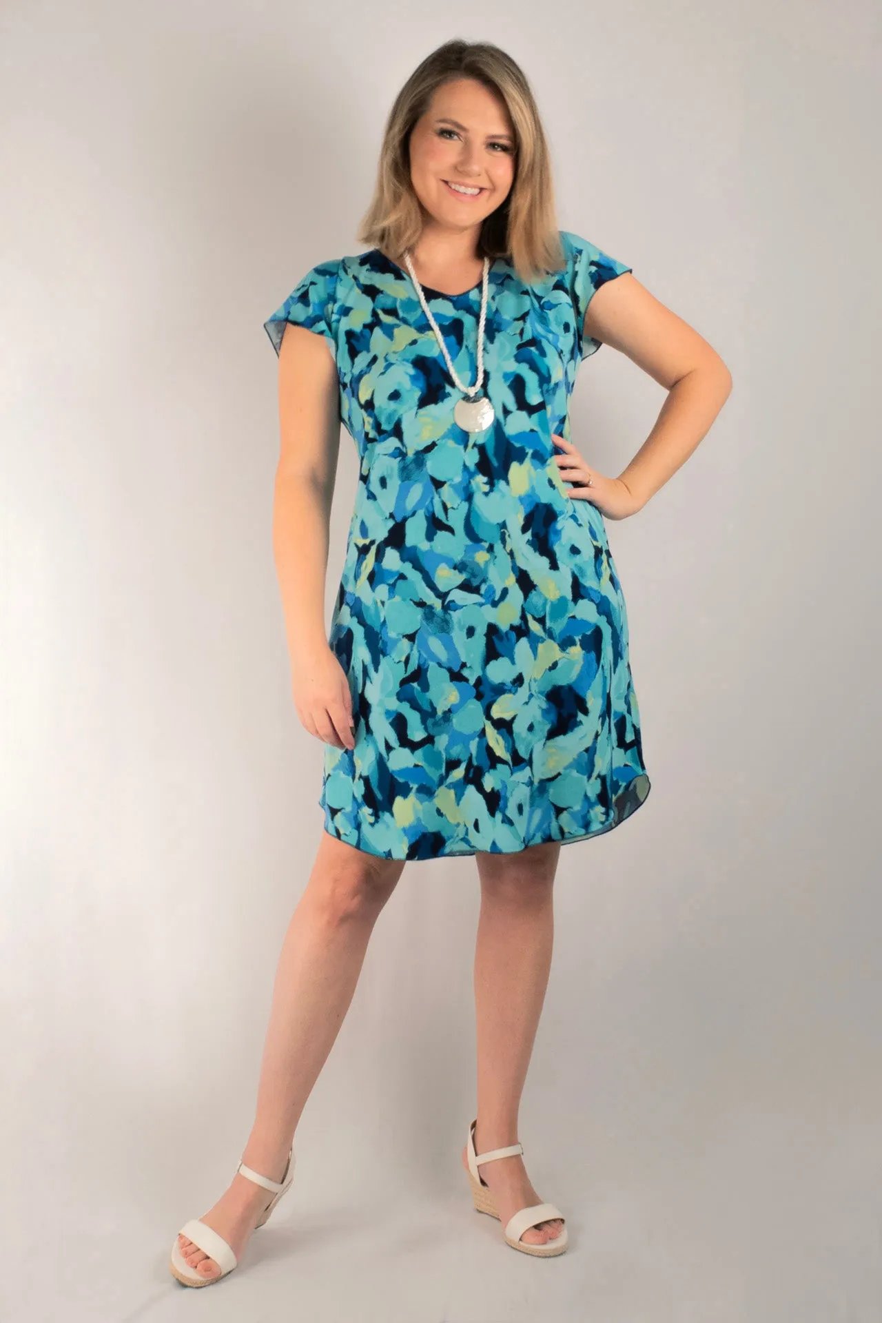 Gelato Print Short Sleeve Jersey Shift Dress