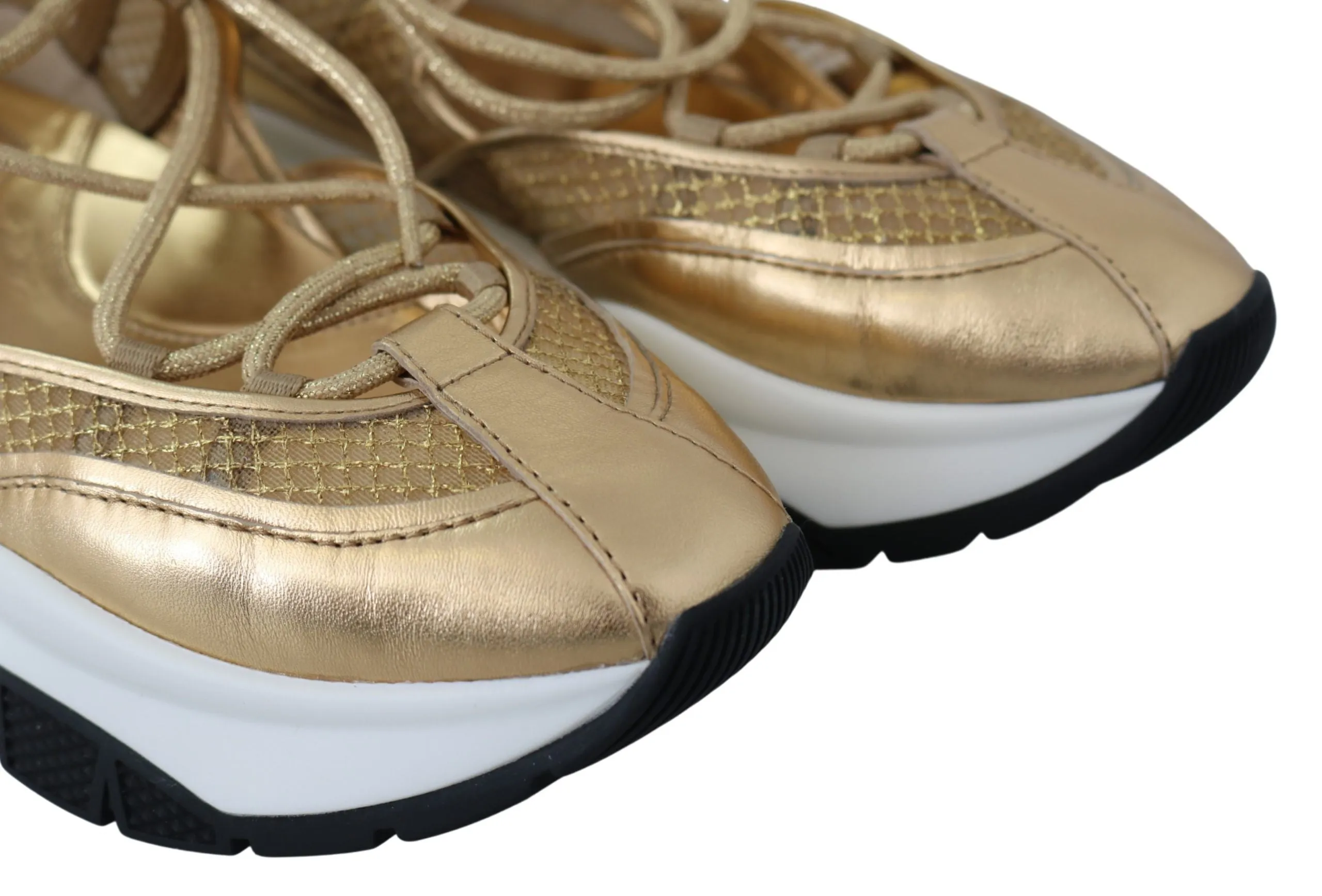 Gold Mesh Leather Michigan Sneakers