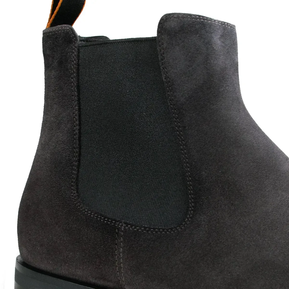 Grey Suede Leather Chelsea Boots