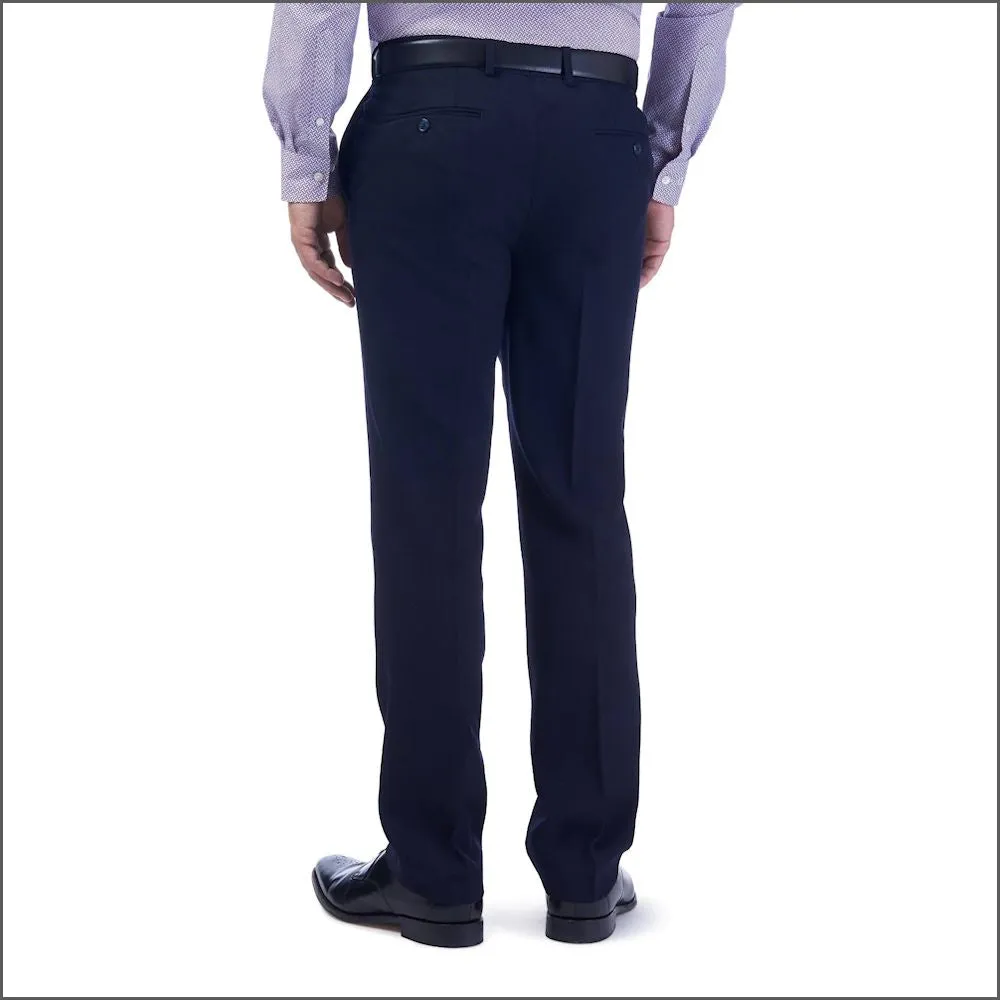 Gurteen Fleet Half Lined Wool Navy Trouser Trouser--