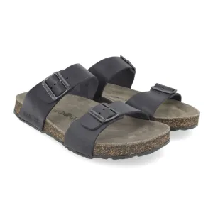 Haflinger Andrea Slide Sandal (Unisex) - Graphite Unlined