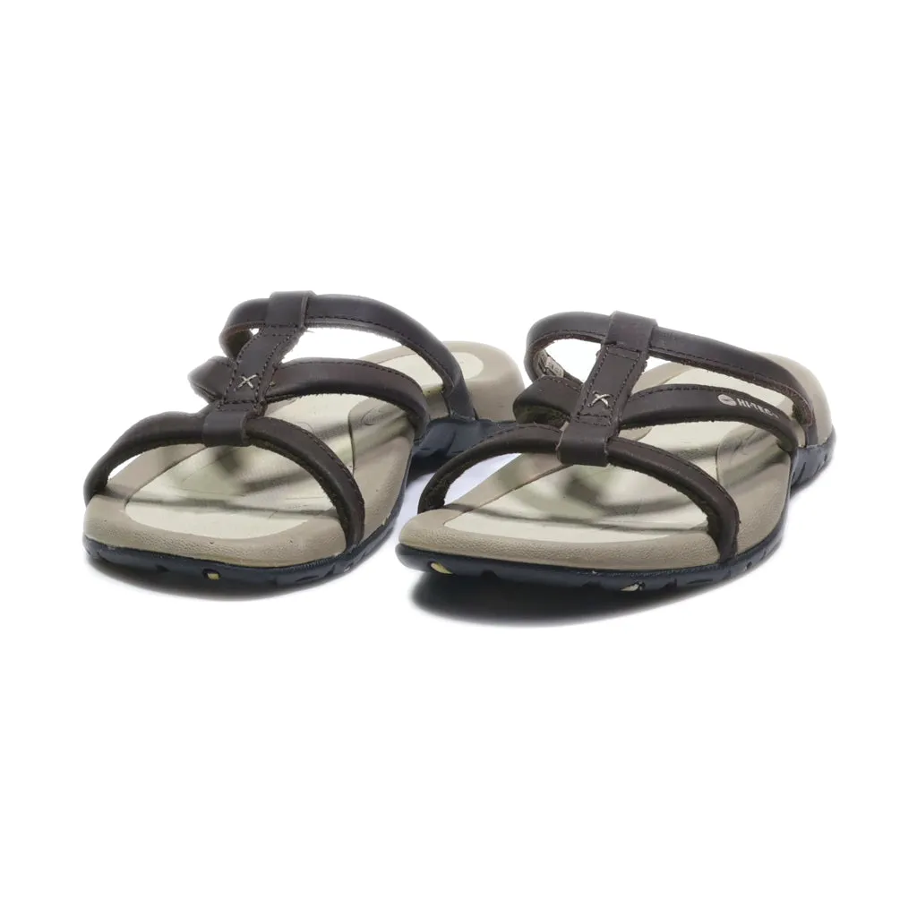 Hi-Tec Flat Sandals Leather Brown Colour For Women