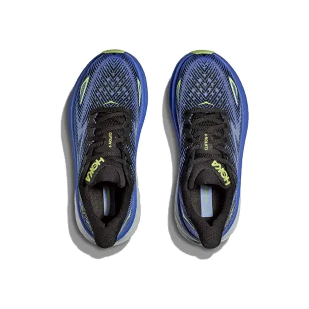 HOKA CLIFTON 9 BLACK/STELLAR BLUE - WOMENS