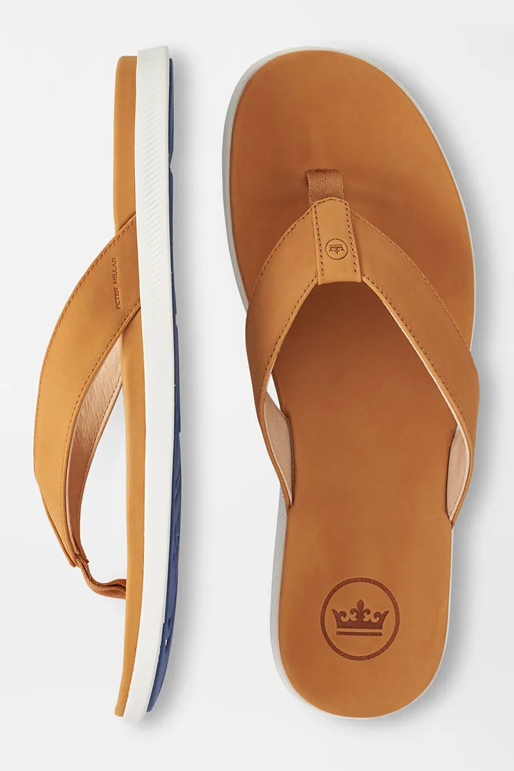 HYPERLIGHT SLIDE NUBUCK FLIP FLOP - COGNAC