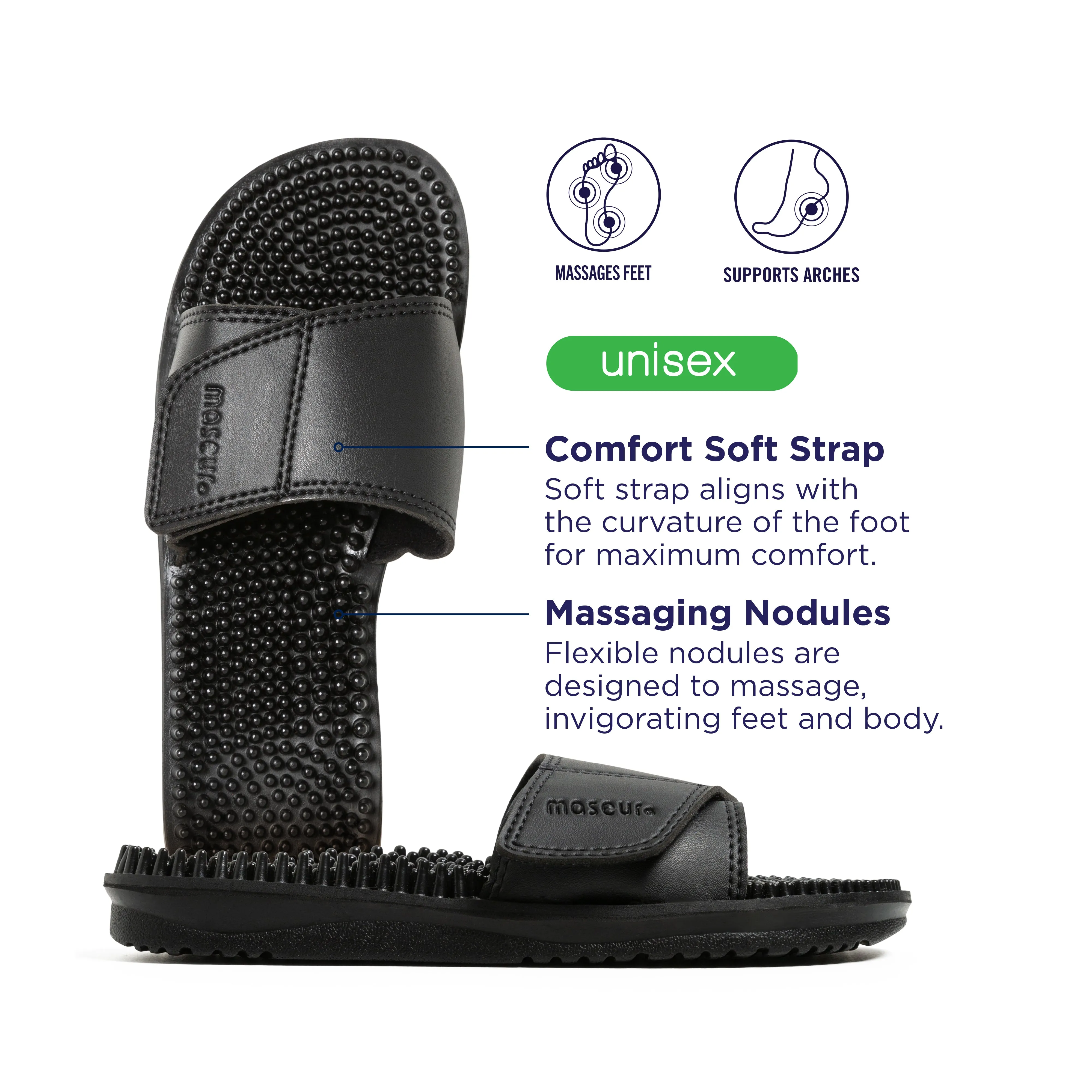 Invigorating Massage Sandal Black