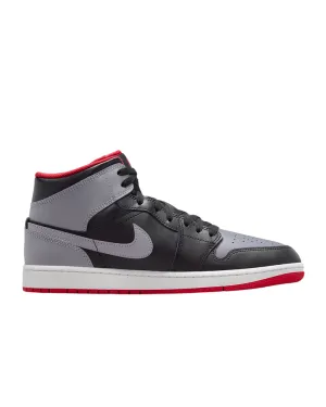 Jordan scarpa sneakers da uomo Air Jordan 1 Mid DQ8426-006 nero grigio rosso